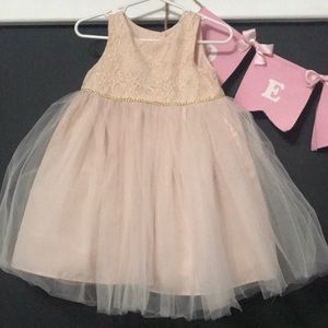 Cat & Jack peach tulle dress with lace top